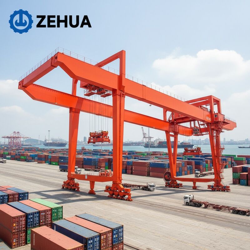Intelligent Port Crane RMG Double Beam Container Gantry Crane 20 ton 5 ton Cabin Control Smart Mobile Harbour Crane 40 ton