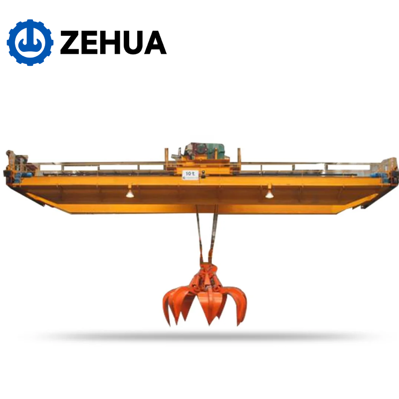 QZ Type Intelligent Grab Bucket Double Girder Overhead Crane with Hydraulic Grab for Waste Disposal Use
