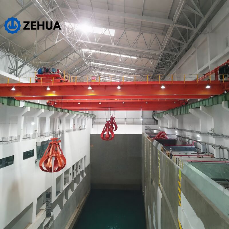 QZ Type Intelligent Grab Bucket Double Girder Overhead Crane with Hydraulic Grab for Waste Disposal Use