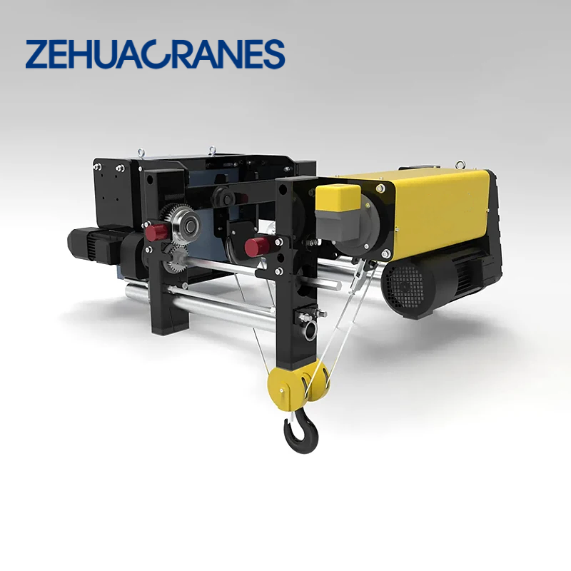 Zehua Crane China Supplier European Model Double Lifting Speed Hoist Electric Wire Rope Mobile Hoist 1ton 12m