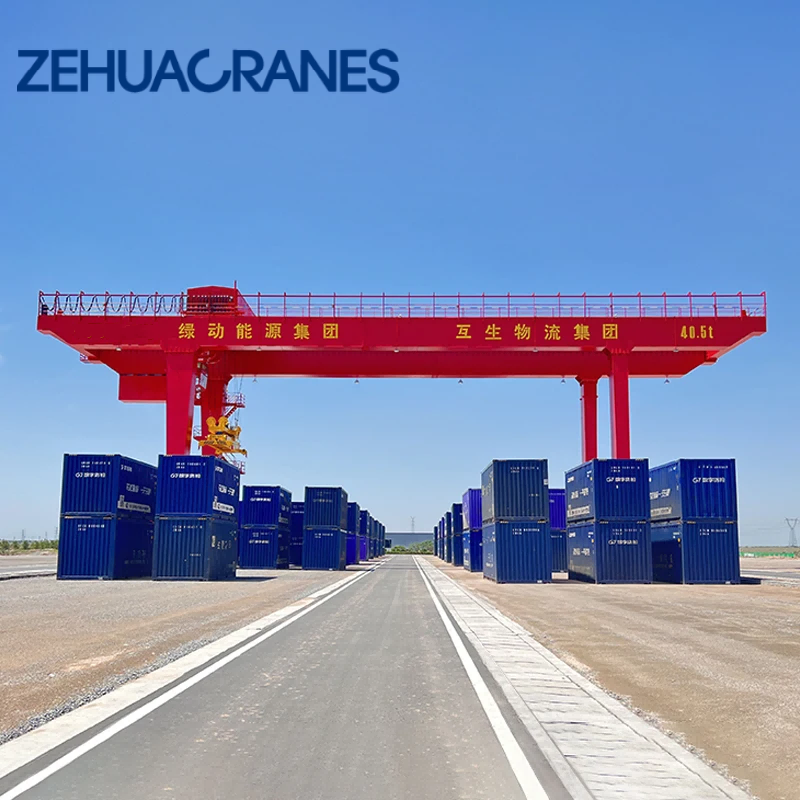 RMG Rail Mounted Container Crane with Anti-Corrosion Design for Seaport Application   with Container Spreader for Rail Terminal